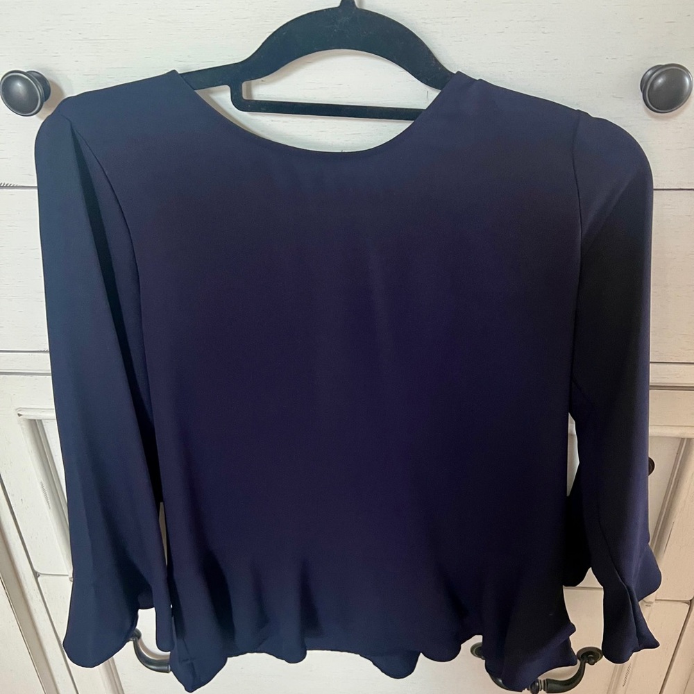 Chic Navy Blue Women's Blouse